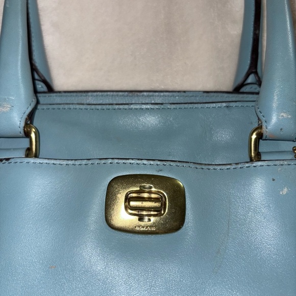Vintage authentic Coach Legacy Chelsea Carryall - Robins Eggs Blue Leather Tote - Picture 3 of 5
